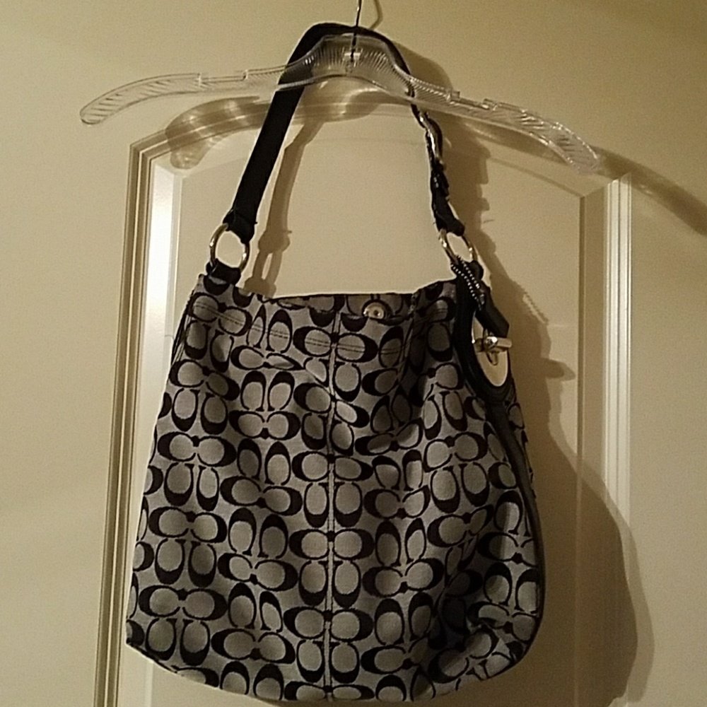 COACH Black and Gray Purse Handbag